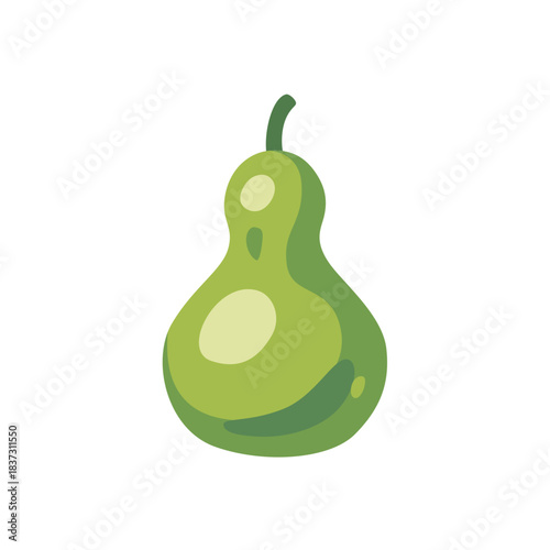 Green bottle gourd squash vegetable fruit, isolated flat style vector illustration