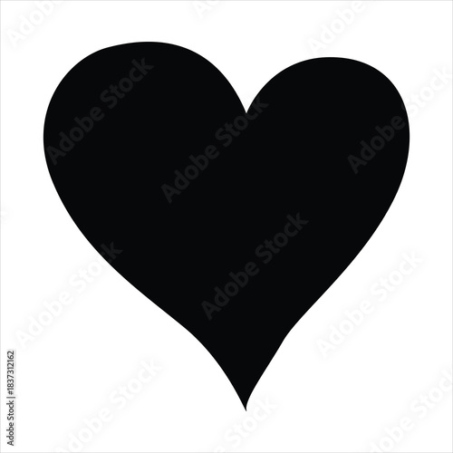 Heart vector design with black silhouette and white background.