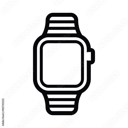 Simple black watch icon on white background