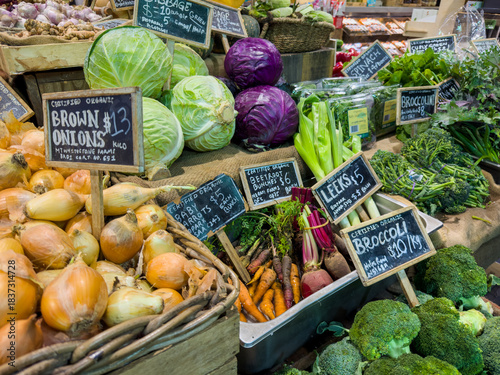 Fresh organic produce at market