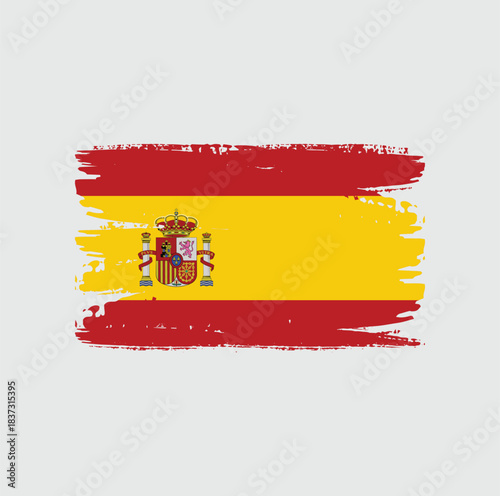 Free Download Brushstroke style depiction of the national flag of spain with vibrant colors - GFXLoad