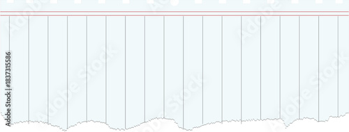 Ripped Lined Notebook Paper Edge Design Element Isolated background