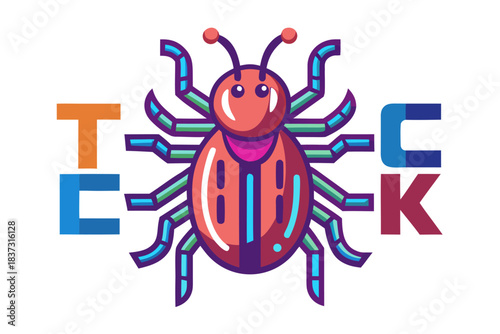 High-quality illustration of a tick insect with realistic detail and color. This vector graphic shows the tick’s body structure, legs, and texture, perfect for educational, scientific, and medical pur