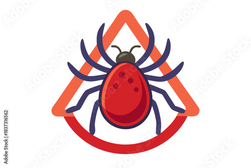 High-quality illustration of a tick insect with realistic detail and color. This vector graphic shows the tick’s body structure, legs, and texture, perfect for educational, scientific, and medical pur