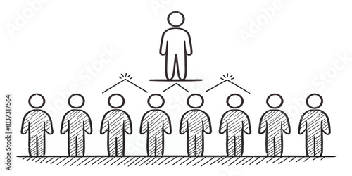 Leader at top of organizational chart leadership hierarchy