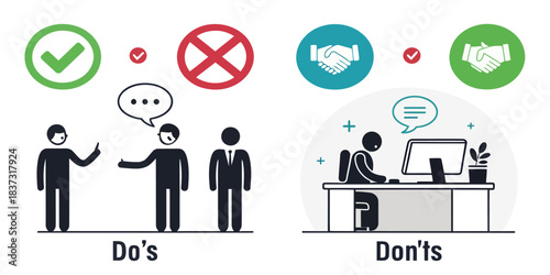 Office Interaction Dos and Don'ts Handshake and Computer