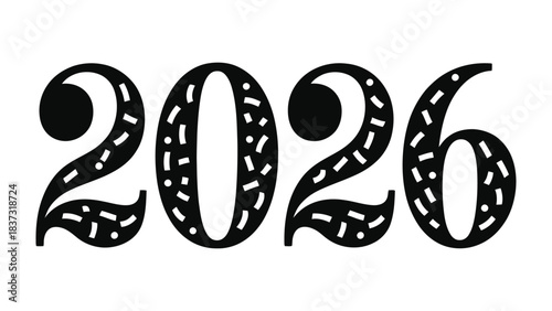Marking the Arrival of 2026: A stylish and artistically crafted image of the year 2026, rendered in an elegant, eye-catching font, symbolizing anticipation.