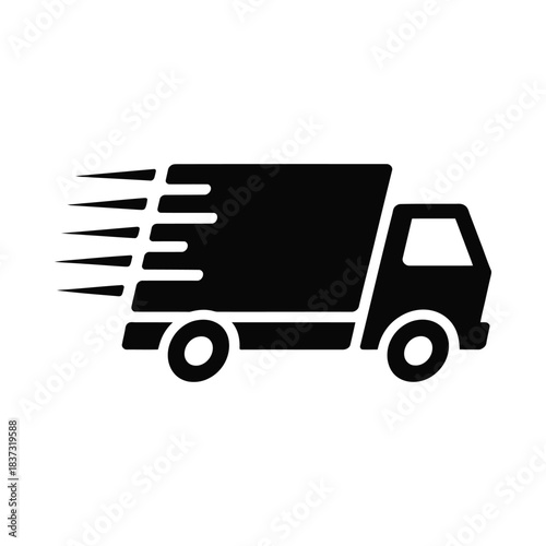 Delivery truck in motion