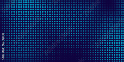 Abstract light blue dynamic wavy dots with texture on dark blue background. Copy space of dark blue. Modern dots with mesh presentation. EPS 10