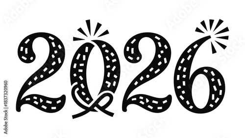 Visualizing the Future: A captivating design featuring the year 2026, rendered in a bold, eye-catching style. Perfect for representing future events, goals, or innovative concepts.