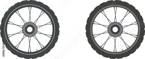 bicycle two wheel on white background