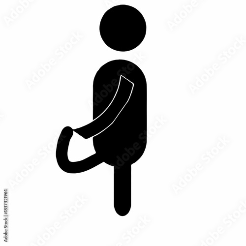 Simple black silhouette icon representing a person performing a yoga pose