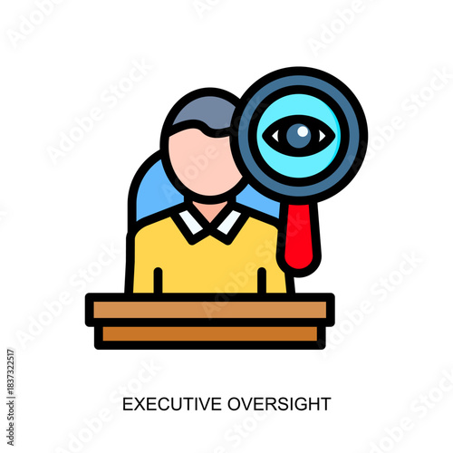 Executive Oversight Color Lineal Color Icon
