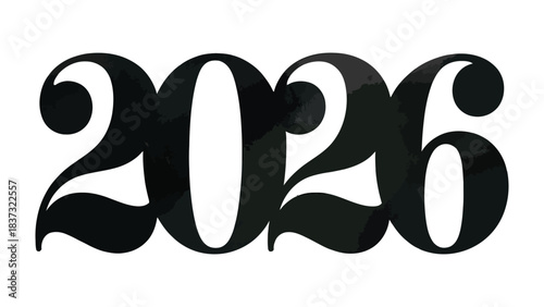 Year 2026 Typography: An elegant design, the year 2026, showcases the passage of time and the forward progression. A versatile visual suitable for numerous projects.