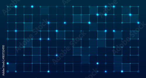 HUD grid tech interface. Electronic blue digital grid HUD interface background