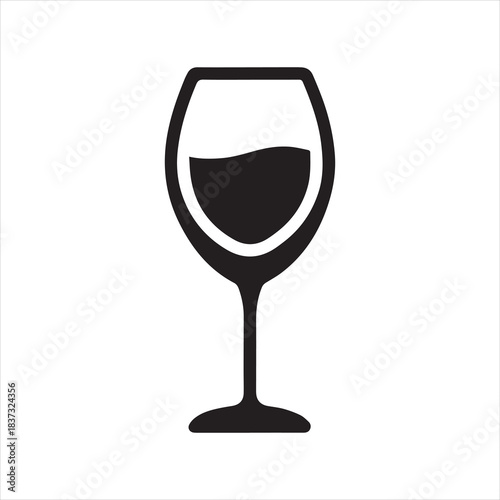 wine glass icon silhouette vector illustration