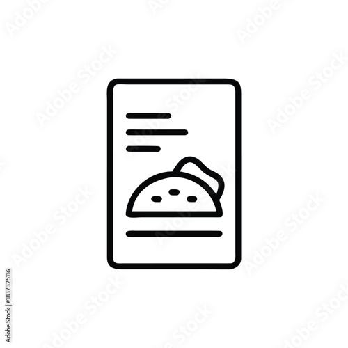 mexican fast food menu board line icon