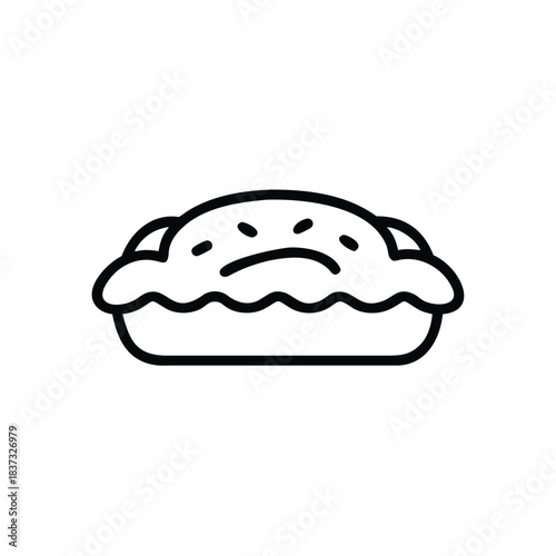 tostada line icon on white background