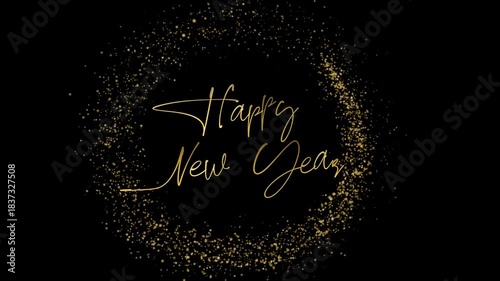 happy new year celebration with transparent background animation 