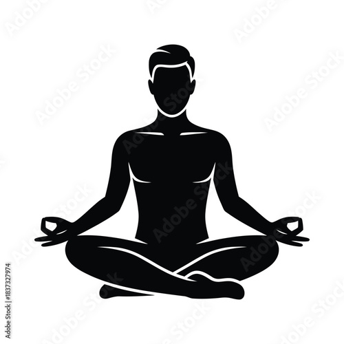 Man meditating in lotus position