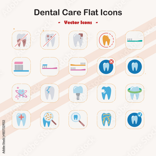 Dental Care Flat Icon Set