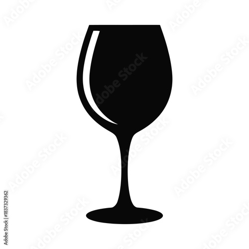 Wine glass silhouette on white background