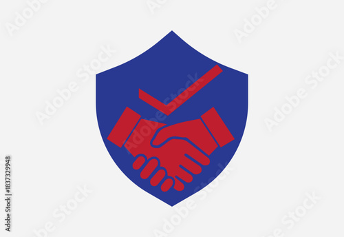 hand shake icon logo design, hand shake and check mark illustration, agreement icon