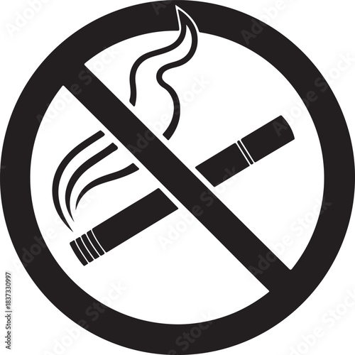 No Smoking Sign Vector Icon Prohibition Symbol