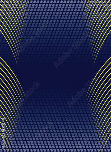 Abstract Blue and Yellow Curved Lines Pattern.