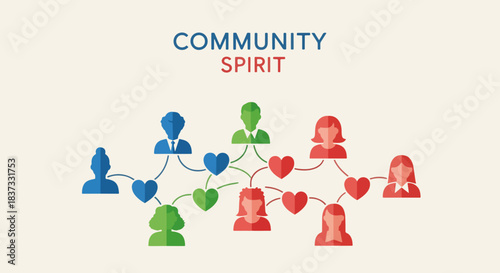 Community Spirit Connection Illustration for Blogs, Websites, Education, Awareness, and Social Media Engagement