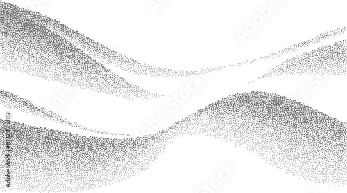 Abstract vector particle wave background formed by flowing dotted patterns and smooth curves, creating a dynamic data flow composition for technology visuals, analytics design, digital presentations