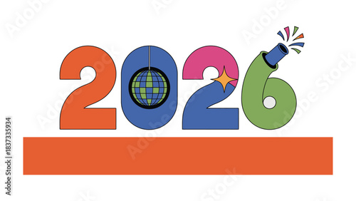 Vibrant 2026 Celebration: A lively visual embodying the spirit of celebration in 2026, using bold colors and iconic celebratory elements to create a sense of festivity and anticipation.