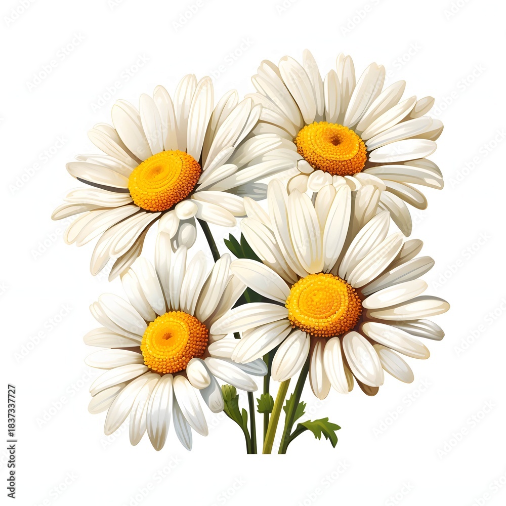 Fototapeta premium Beautiful bouquet of daisies with intricate details and soft lighting