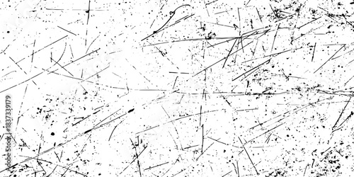 White and black ink splatter grunge dust particle and dust grain texture. grunge texture with scratches and cracks paint wall texture. dust overlay distress grain with scratch grunge urban background.