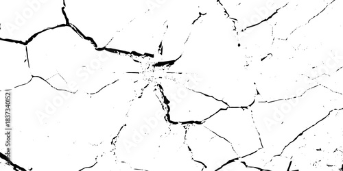 White and black rough, scratch, splatter grunge pattern design brush strokes. ground cracks, breaks on land surface from earthquake. white plaster cracked old wall vintage design.