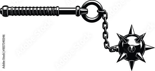 Ultimate Medieval and Mythological Weapon Collection Vector Art: Flail, Mace, Trident, and Club for Fantasy Game Design and Ancient Combat Assets.