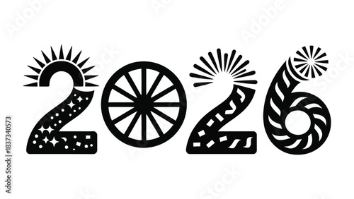 2026 Typography: A captivating illustration featuring the year 2026, creatively designed to reflect themes of progress and anticipation for the future.