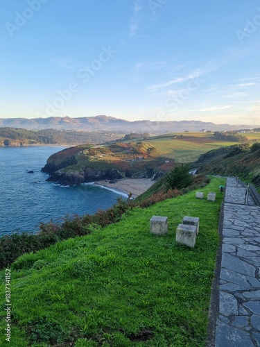Amazing nature on Camino Norte Spain. Camino de Santiago in Spanish region  Asturias.
