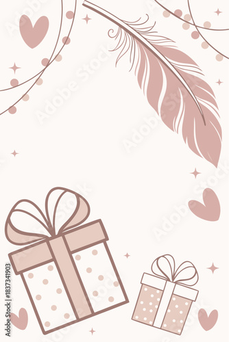 Ethereal Gift Mockup Vector – Floating Feathers, Champagne Gold, Tulle Textures, Clean Center