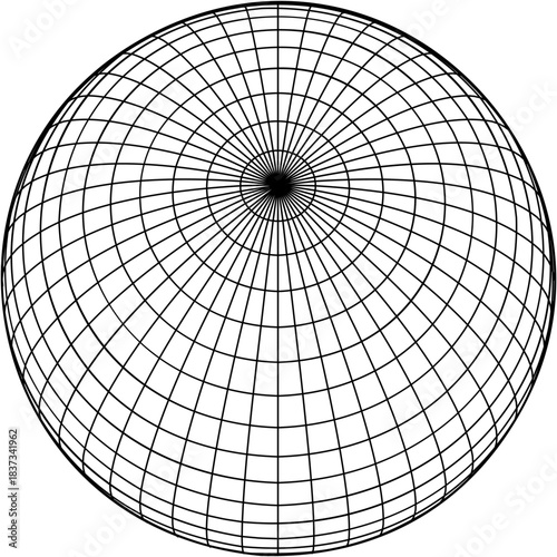 Futuristic digital sphere PNG. 3D wireframe globe hologram design