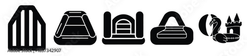 Set of inflatables vector icon in silhouette design. summer design concepts.
