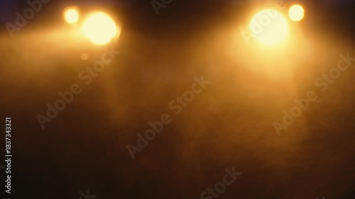 Abstract blur of headlights in dense night fog
