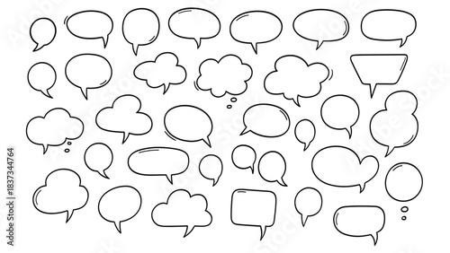 Speech Bubble Hand Drawn Vector Collection