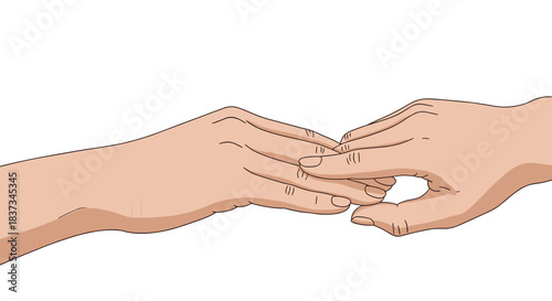 Gentle touch of hands in minimalist style illustrating connection and support