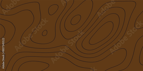 Topographic map like abstract backdrop. Fractal lines, organic pattern print, Seamless earth line, Wavy lines shaped like the contours of the land, geographic grid map, mountain, area, wood texture.