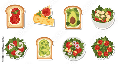 Delicious flat style sandwiches and salads with fresh ingredients