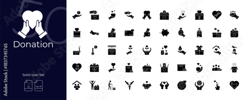Donation Solid Editable Icons set