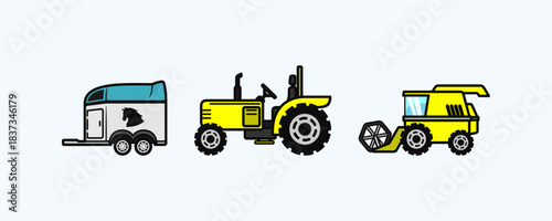 Farm Vehicles and Agricultural Machinery Set