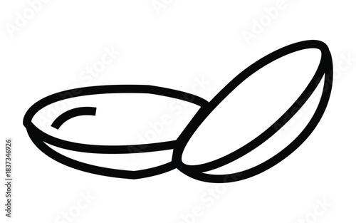 Simple line art icon of two contact lenses in a pair