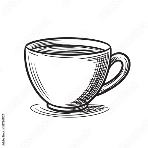 Sketch of a coffee cup with saucer